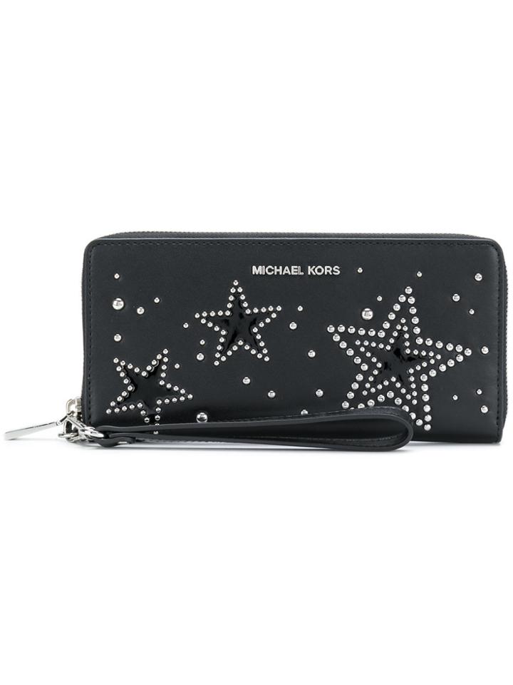 Michael Michael Kors Starry Zip Around Wallet - Black