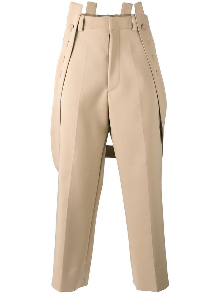 Marni Trousers With Braces, Men's, Size: 46, Nude/neutrals, Silk/cotton/polyamide/spandex/elastane