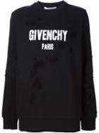Givenchy Distressed Sweatshirt, Women's, Size: Medium, Black, Cotton