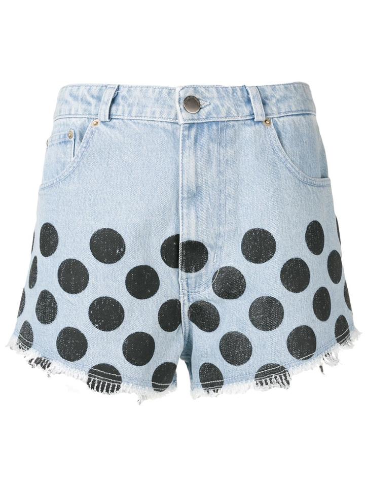 House Of Holland Polka-dot Denim Shorts - Blue