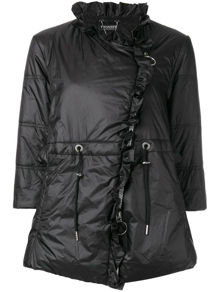 Twin-set Cropped Sleeves Puffer Jacket, Women's, Size: 40, Black, Polyamide/polyester