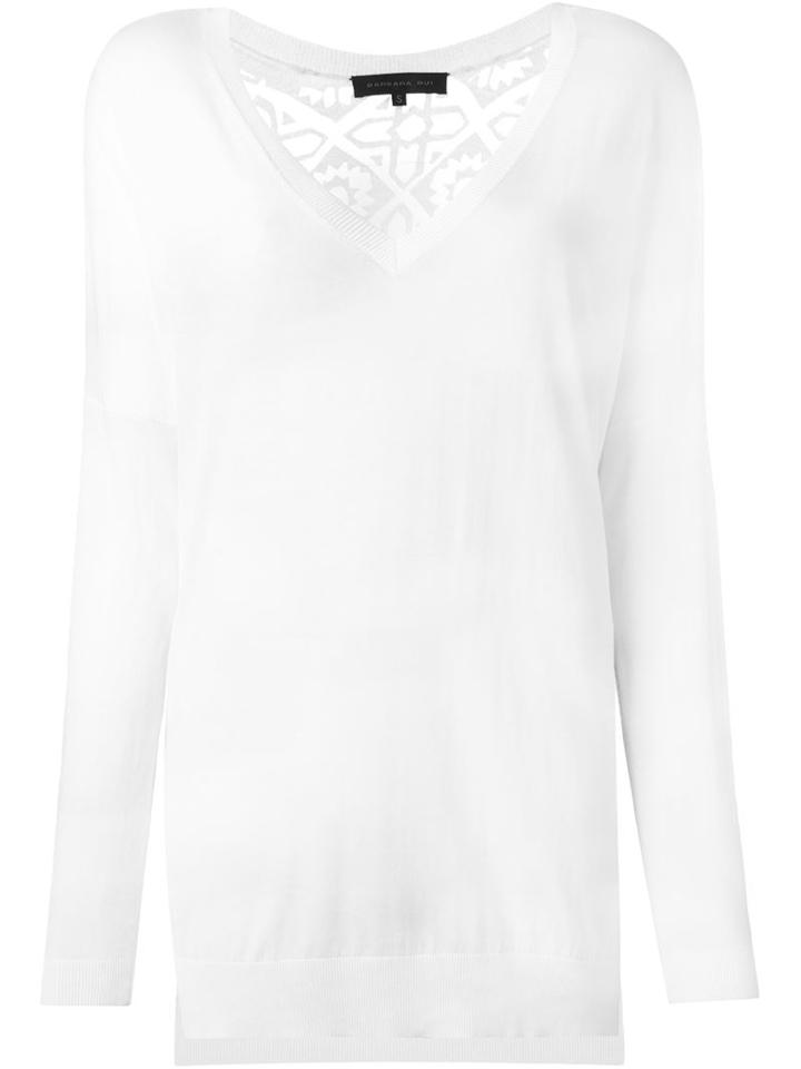 Barbara Bui Sheer Panel V-neck Jumper