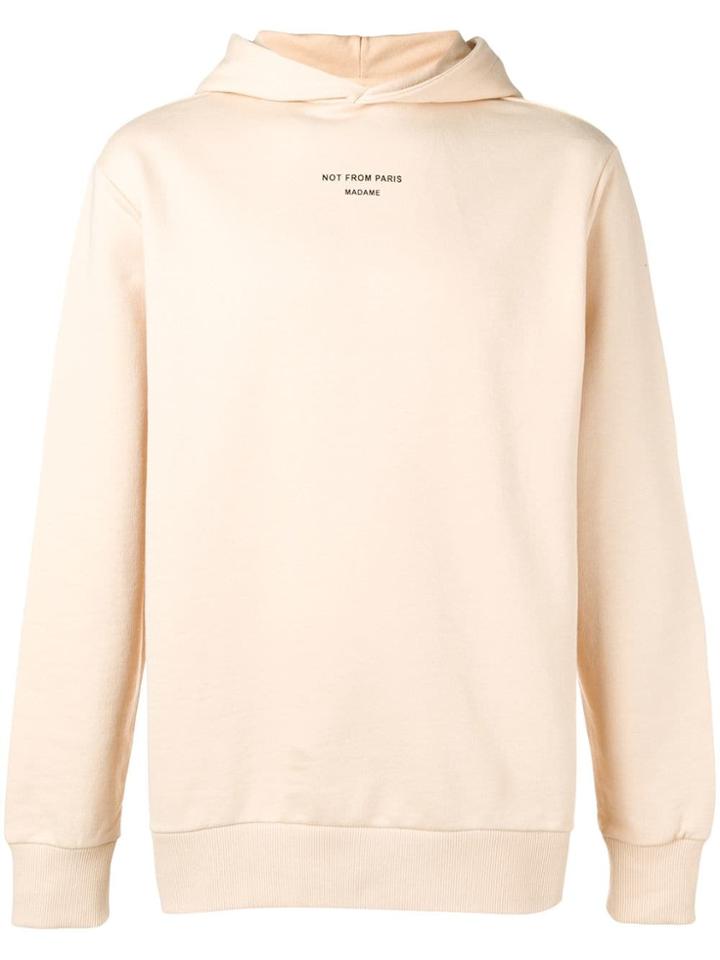 Drôle De Monsieur Slogan Long-sleeve Hoodie - Neutrals
