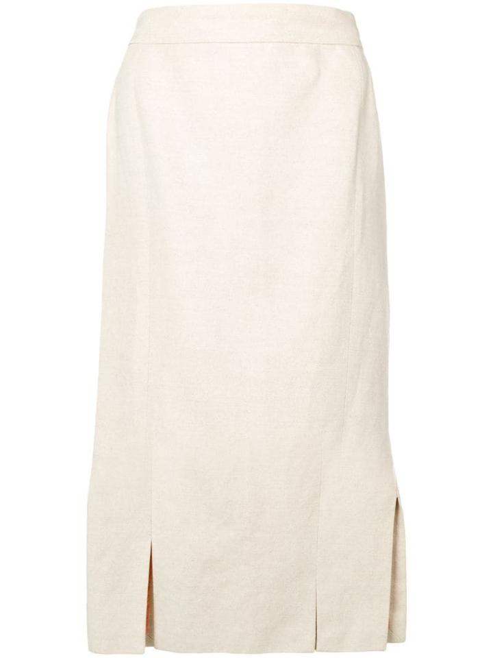 Prada Pre-owned 1990's Slit Detail Skirt - Neutrals