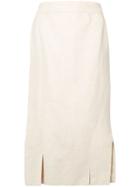 Prada Pre-owned 1990's Slit Detail Skirt - Neutrals