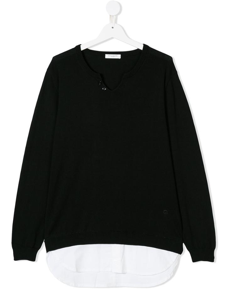 Paolo Pecora Kids Long Sleeve Pullover - Black