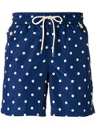 Polo Ralph Lauren Polka Dots Swim Shorts, Men's, Size: Small, Blue, Polyester
