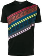 Fendi Diagonal Logo Stripe T-shirt - Black