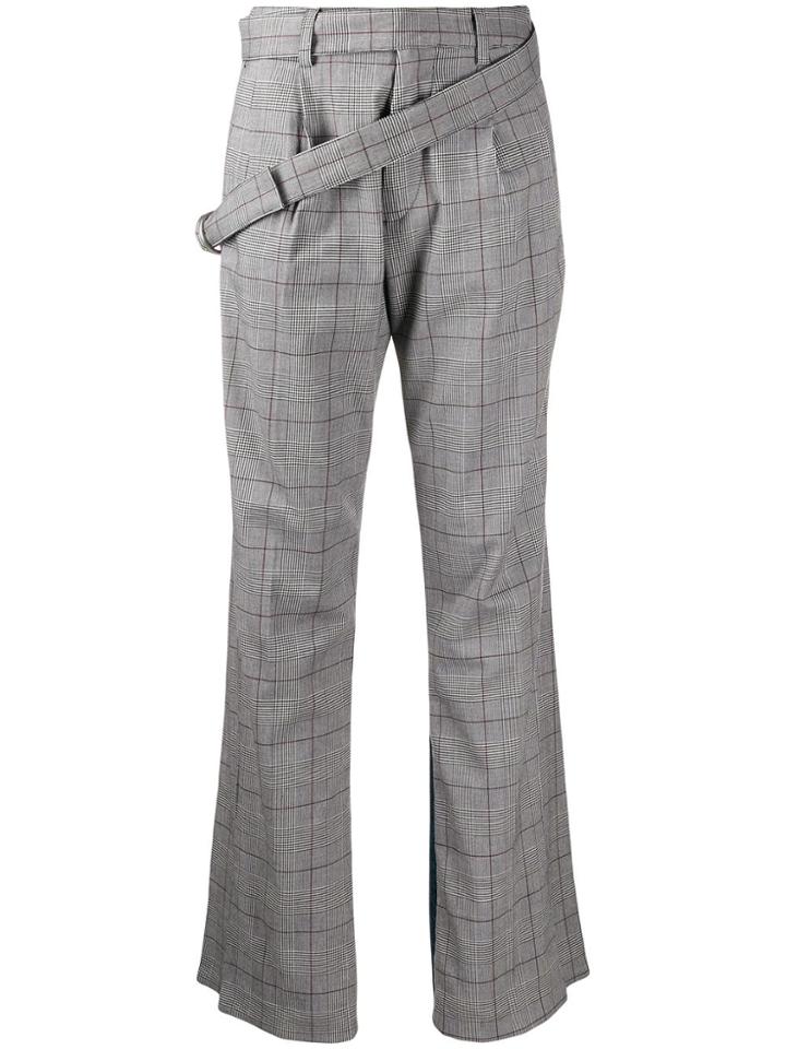 Unravel Project Mixed Panel Straight Trousers - Blue