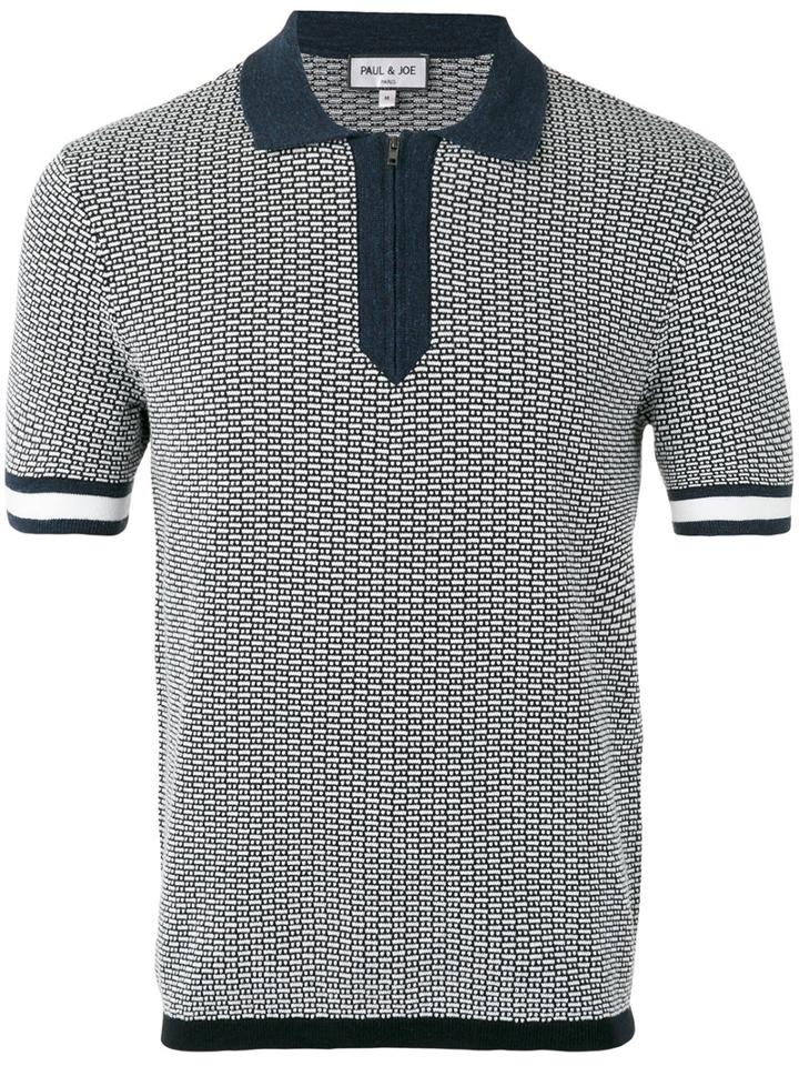 Paul & Joe - Zip Up Polo Shirt - Men - Cotton - M, Blue, Cotton