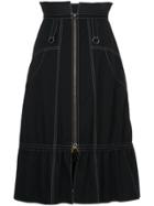 Akiko Aoki Flared Midi Denim Skirt - Blue