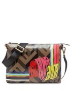 Fendi Wave Logo Messenger Bag - Brown