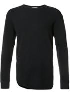Ikiji Waffle Long T-shirt, Men's, Size: Large, Black, Cotton