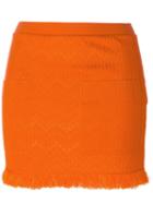 Missoni Fringed Knitted Skirt, Women's, Size: 42, Yellow/orange, Nylon/polyester/rayon/wool