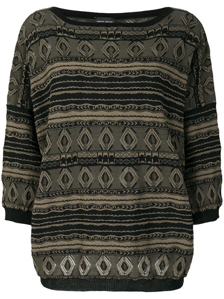 Roberto Collina Patterned Jumper - Green