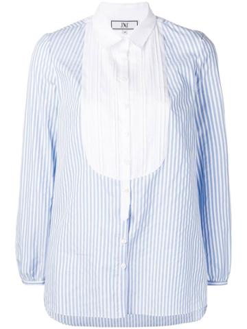 Jorge Vazquez Pleated Bib Striped Shirt - Blue