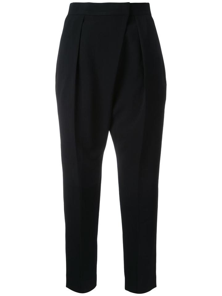 Enföld Drop-crotch Cropped Trousers, Women's, Size: 36, Black, Polyester/polyurethane