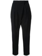 Enföld Drop-crotch Cropped Trousers, Women's, Size: 36, Black, Polyester/polyurethane