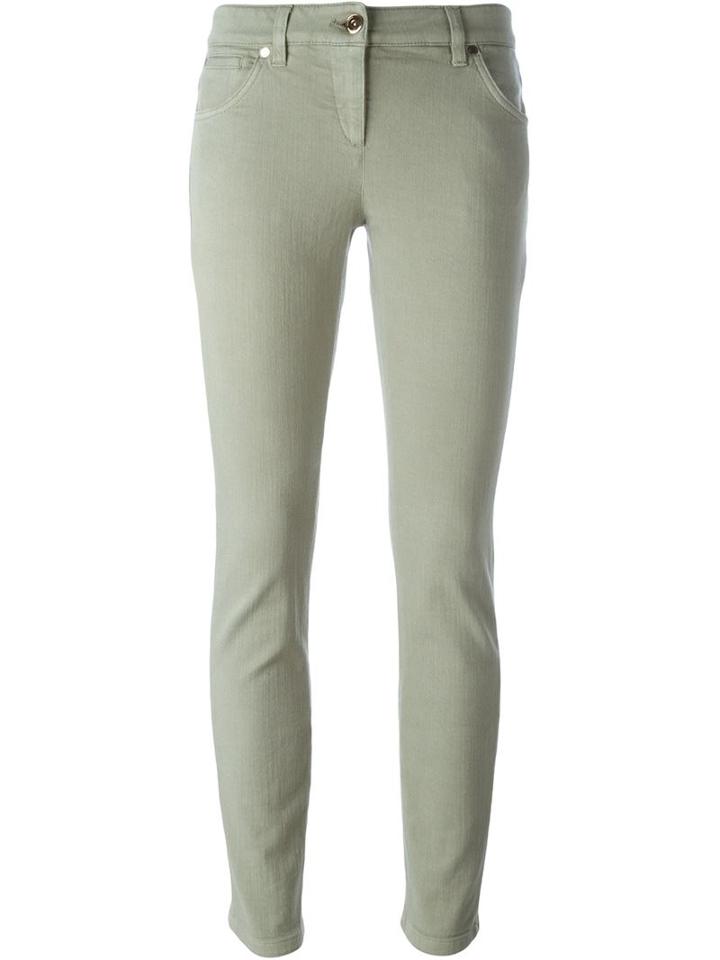 Brunello Cucinelli Skinny Jeans, Women's, Size: 46, Green, Cotton/spandex/elastane/viscose