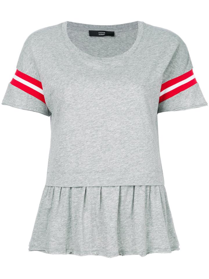 Steffen Schraut Stripe Detail T-shirt - Grey