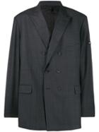 Balenciaga Checked Washed Double-breasted Jacket - Grey