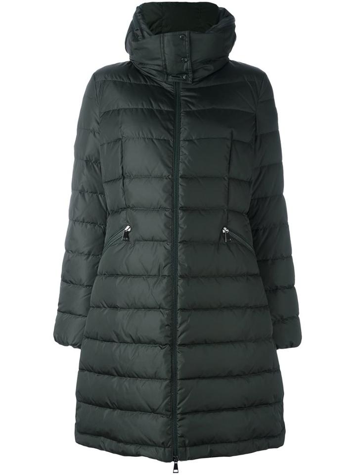 Moncler 'flammette' Coat, Women's, Size: Iv, Green, Feather Down/polyamide