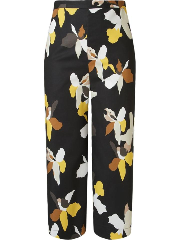 Andrea Marques High Waisted Cropped Trousers, Women's, Size: 38, Black, Cotton/spandex/elastane/acetate