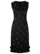 Reinaldo Lourenço Embroidered Floral Dress, Women's, Size: 38, Black, Cotton/acetate