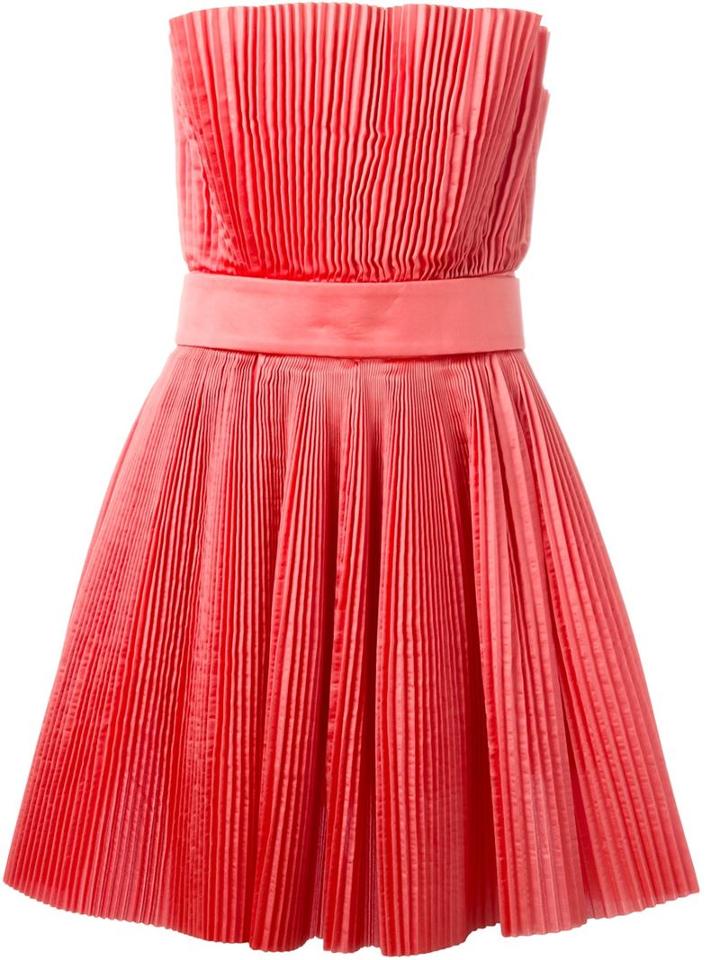 Capucci Pleated Strapless Dress, Women's, Size: 42, Pink/purple, Polyester/silk