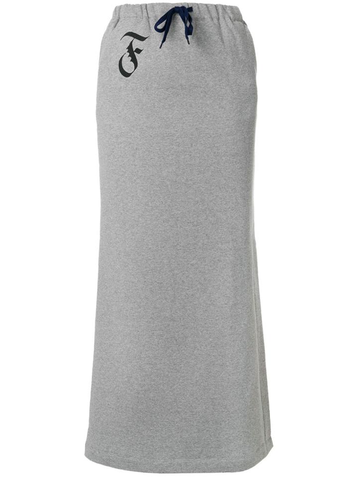 Facetasm Drawstring Jersey Skirt - Grey