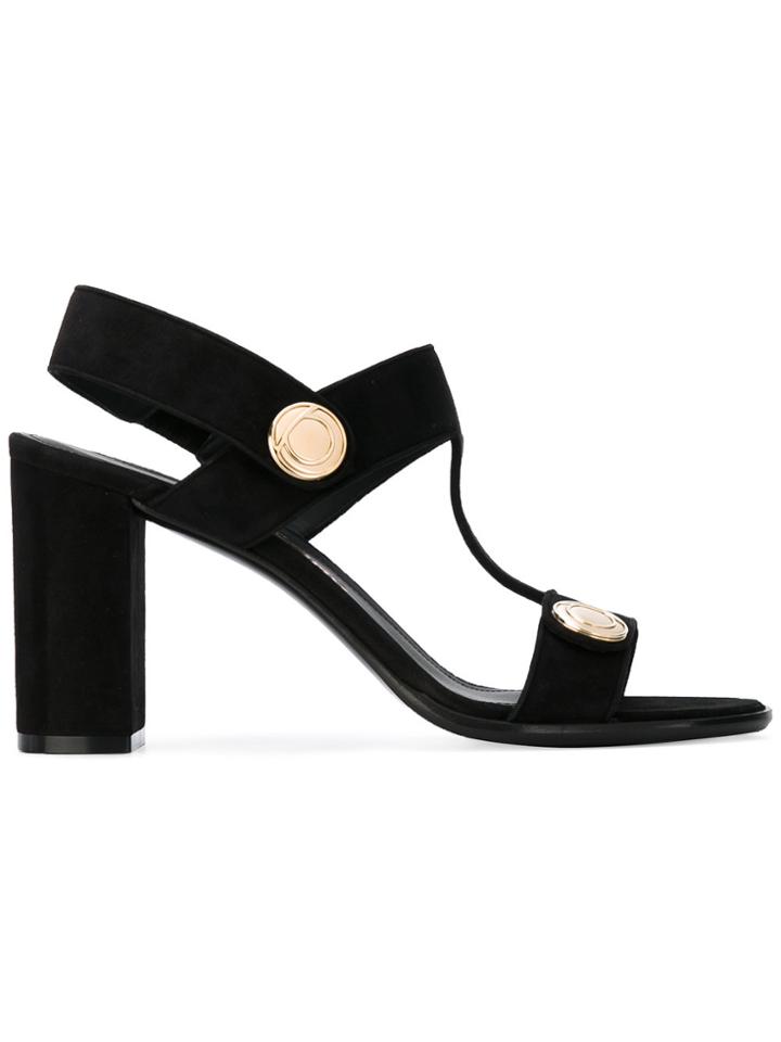 Salvatore Ferragamo Studded Ornament Sandals - Black