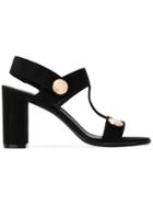 Salvatore Ferragamo Studded Ornament Sandals - Black