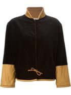 Giorgio Armani Vintage Panelled Drawstring Jacket, Women's, Size: 42, Black