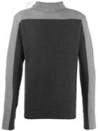 Barena Contrast Panel Roll Neck Sweater - Grey