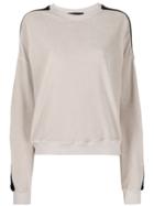 Haider Ackermann Contrast-stripe Velour Sweatshirt - Neutrals
