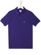 Lacoste Kids Teen Embroidered Logo Polo Shirt - Purple