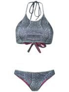 Janiero Printed Bikini Set, Women's, Size: Medium, Pink/purple, Polyamide/elastodiene