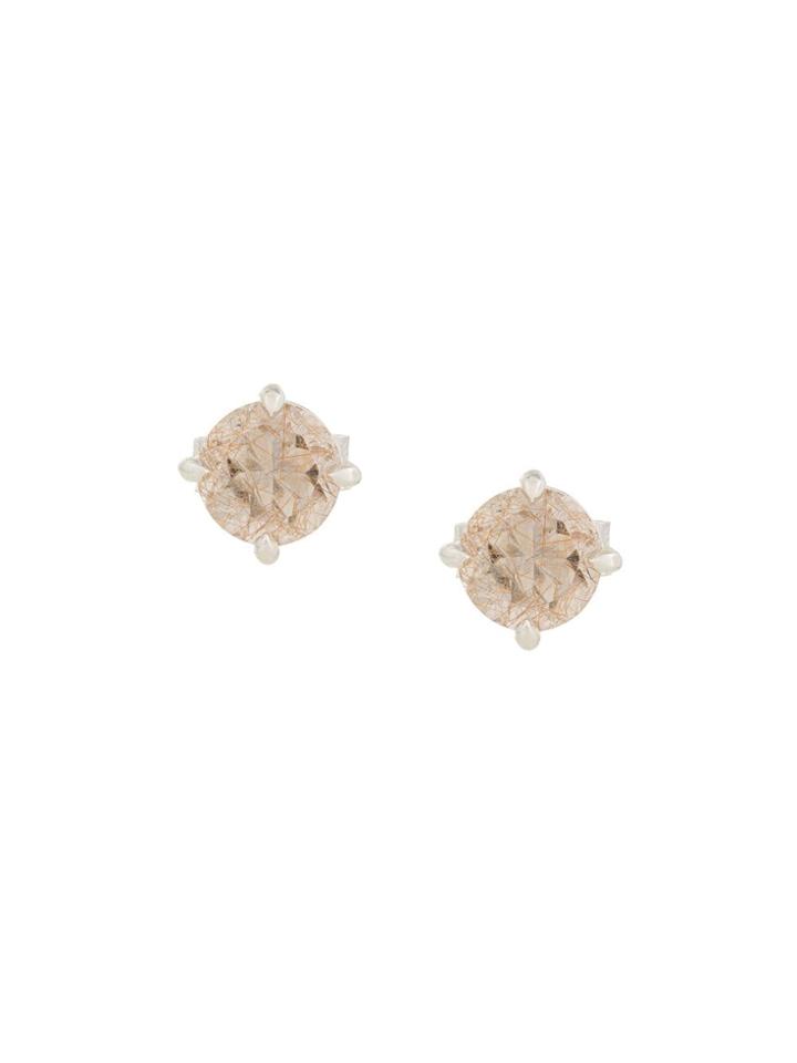 Natalie Marie Rutilated Quartz Earrings - Neutrals