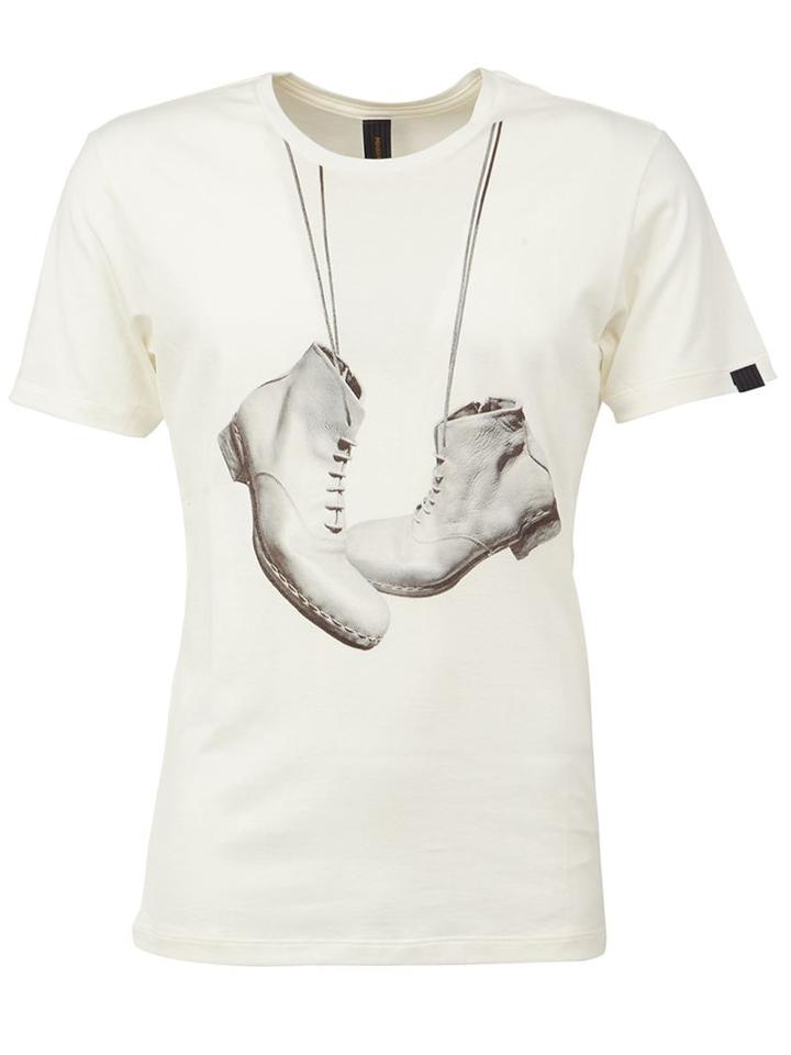Maison Mihara Yasuhiro Boots Print T-shirt, Men's, Size: 48, White, Cotton