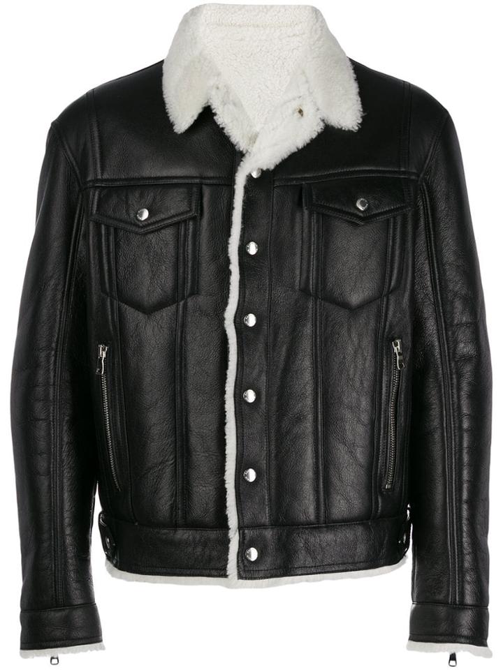 Balmain Shearling Bomber Jacket - Black