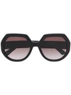 Longchamp Logo Detail Sunglasses - Black