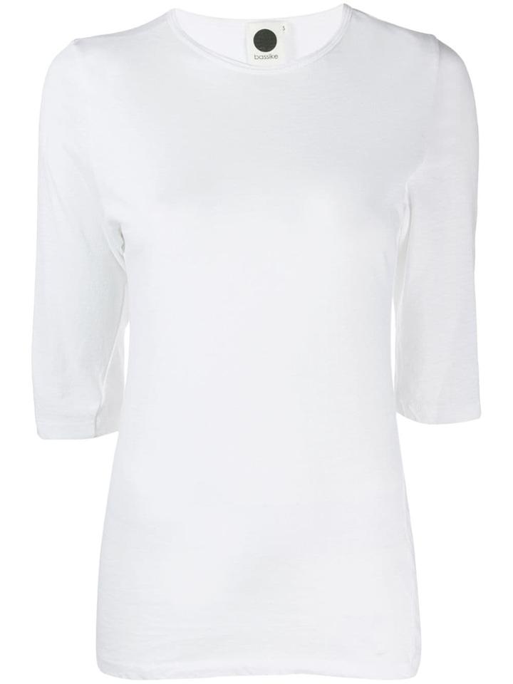 Bassike Fitted Longline Top - White