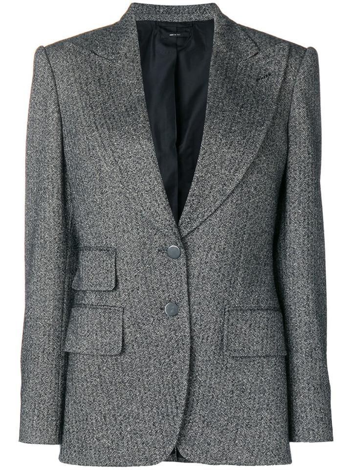 Tom Ford Double-breasted Tweed Blazer - Black