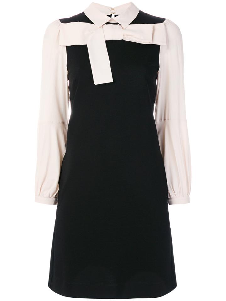 Twin-set Bow Shirt Dress - Black