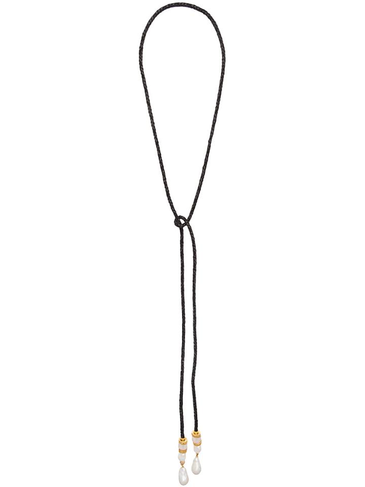 Lizzie Fortunato Jewels Woven Lariat Necklace - Black