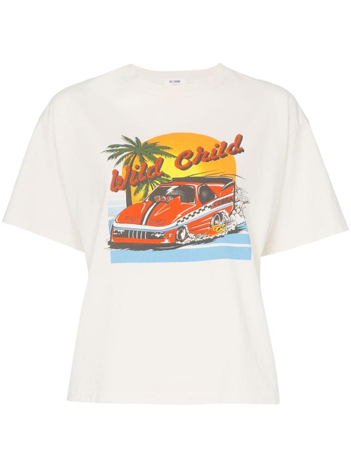 Re/done The Ex Bf Wild Child T-shirt - White