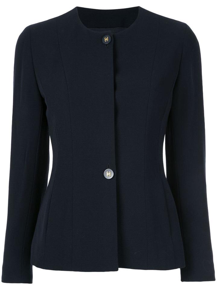 Chanel Pre-owned 1994 Cc Button Jacket - Blue