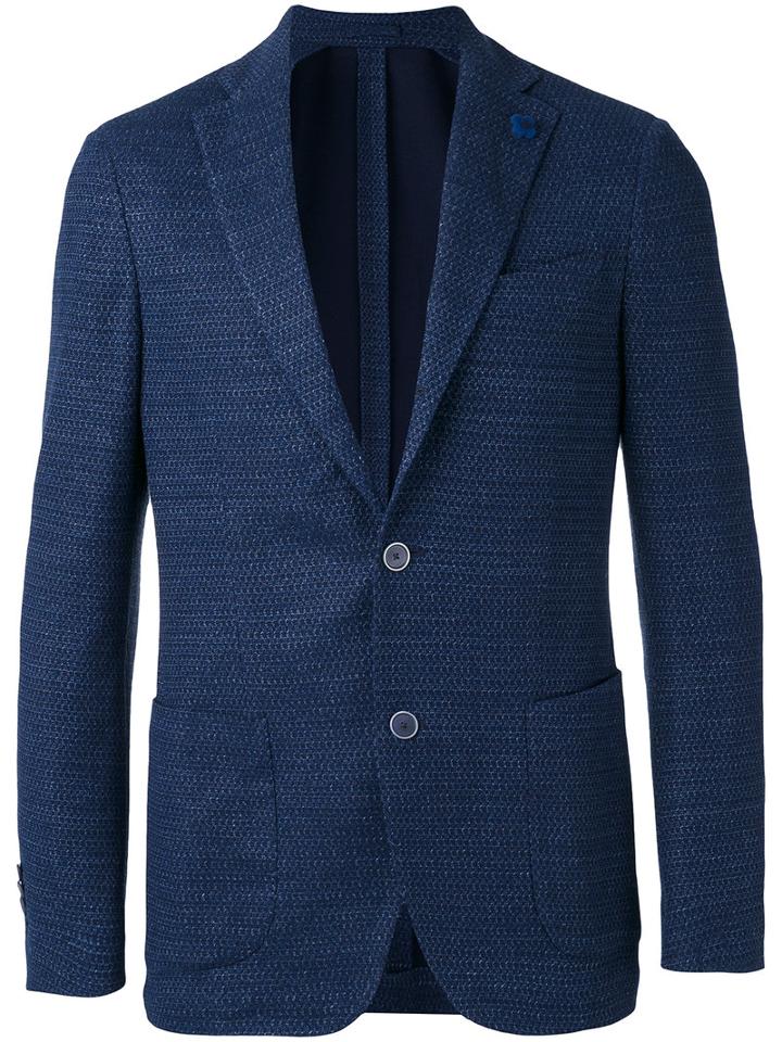 Lardini - Woven Blazer - Men - Cotton/linen/flax/polyester - 56, Blue, Cotton/linen/flax/polyester