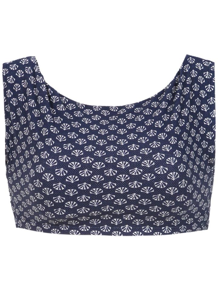 Track & Field Conchas Cropped Top - Blue