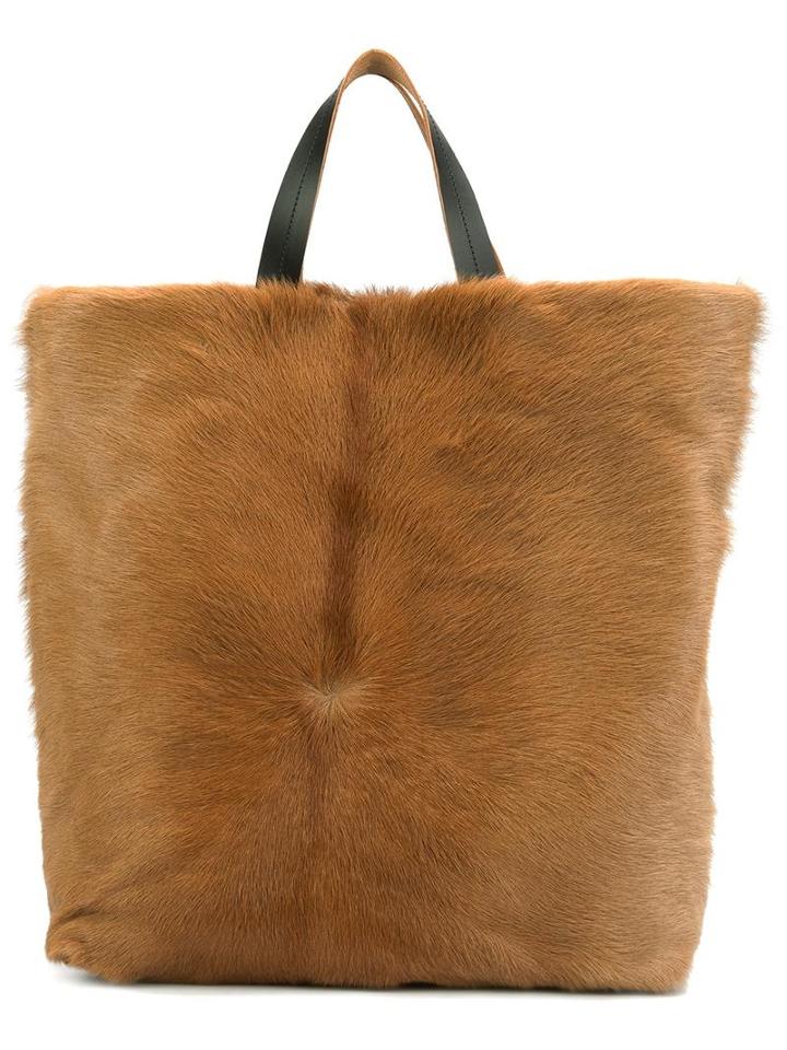 Marni Calf Hair Tote, Women's, Brown